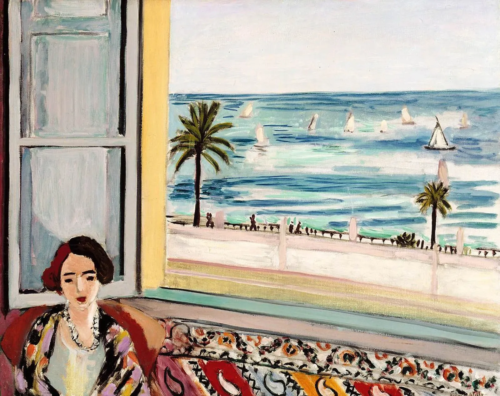 Femme assise, le dos tourné vers la fenêtre ouverte, Henri Matisse