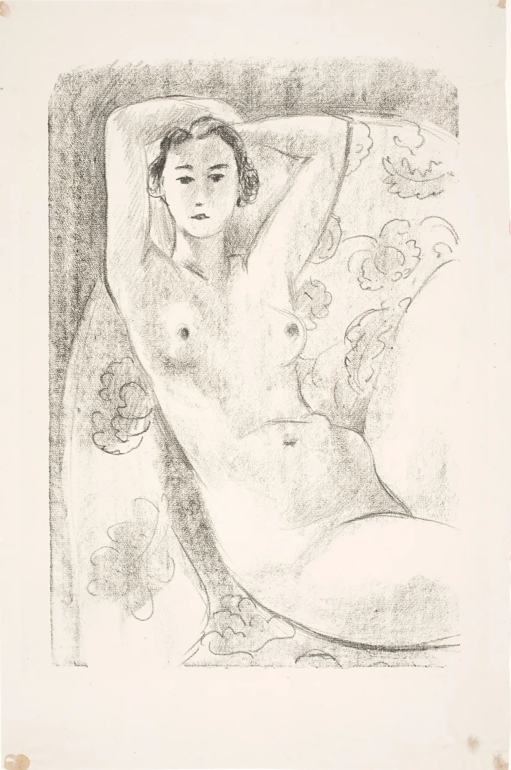 Nu assis dans un fauteuil au décor fleuri, Henri Matisse