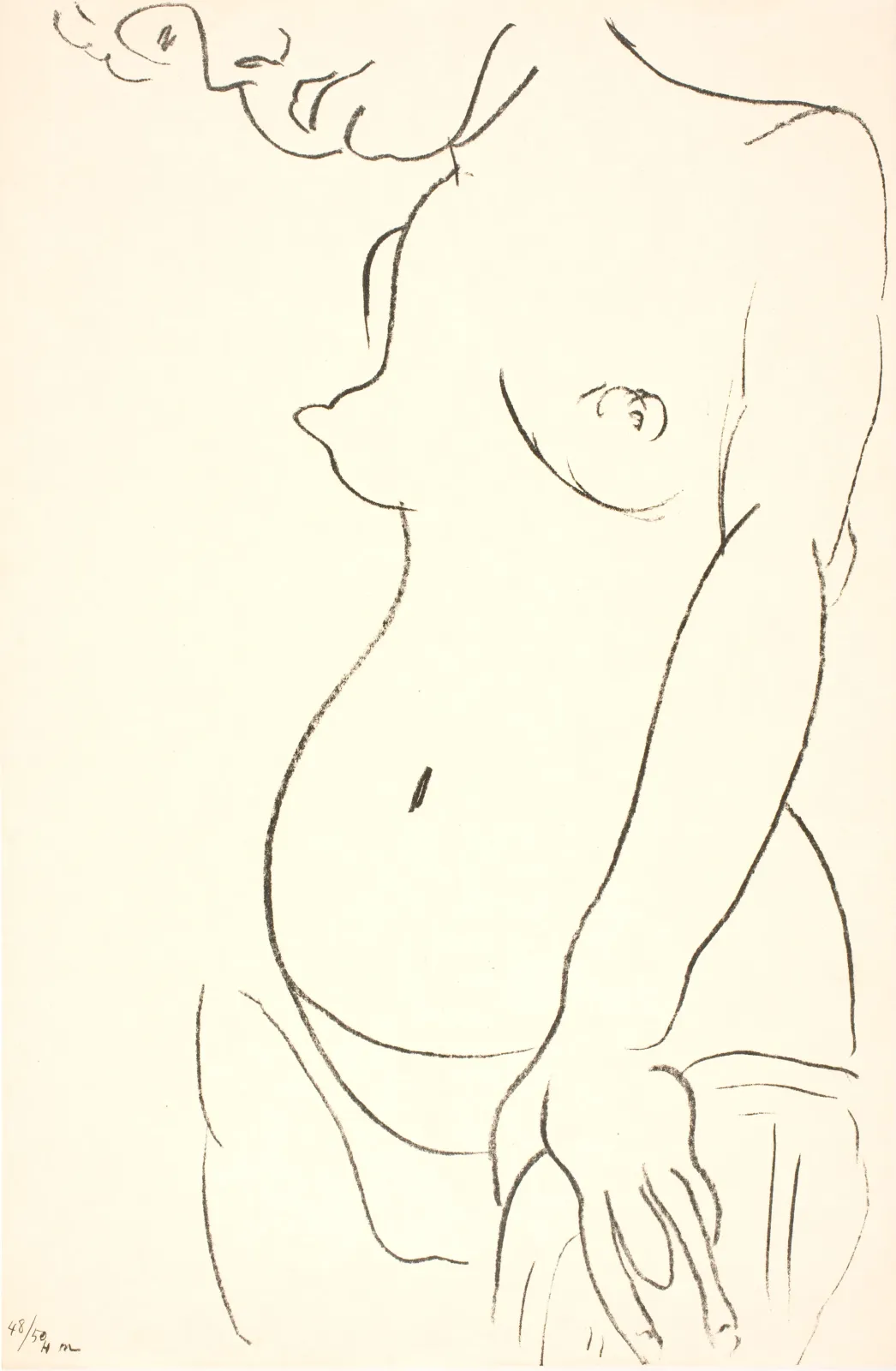 Nu de trois-quarts, une partie de la tête coupée, Henri Matisse