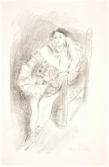 Danseuse assise sur une chaise, la tête appuyée sur sa main — Henri Matisse