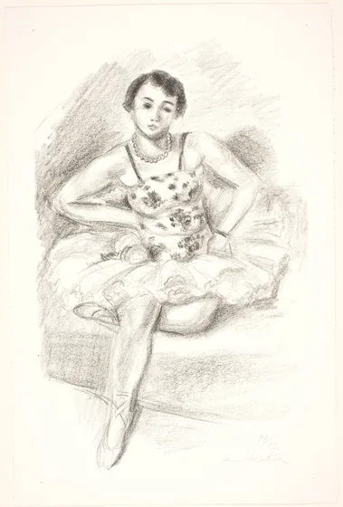 Danseuse assise sur un divan, une jambe repliée sous elle — Henri Matisse