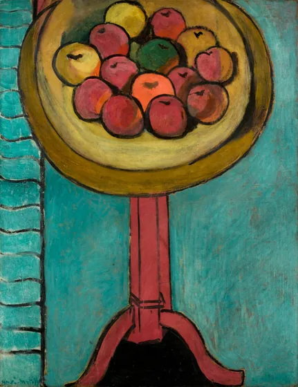 Les Pommes sur la table, sur fond vert — Henri Matisse