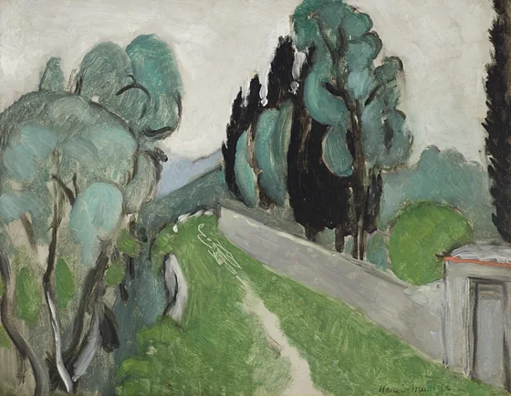 Paysage avec cyprès et oliviers aux environs de Nice — Henri Matisse