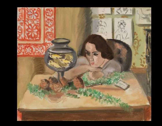 Jeune femme devant un aquarium — Henri Matisse