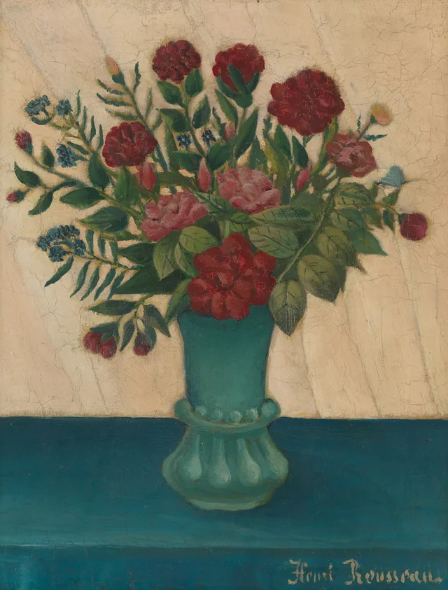 Flores en un jarrón, Henri Rousseau