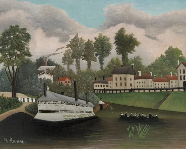 O Barco-lavanderia da ponte de Charenton, Henri Rousseau