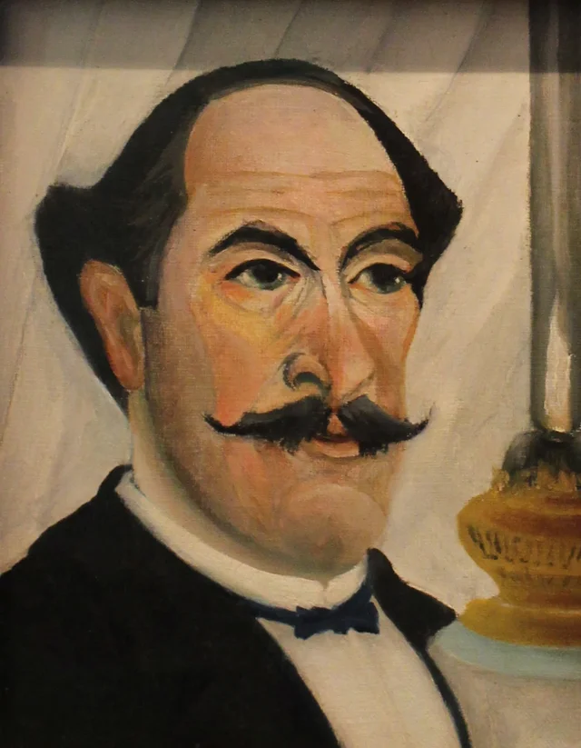 Retrato del artista con lámpara