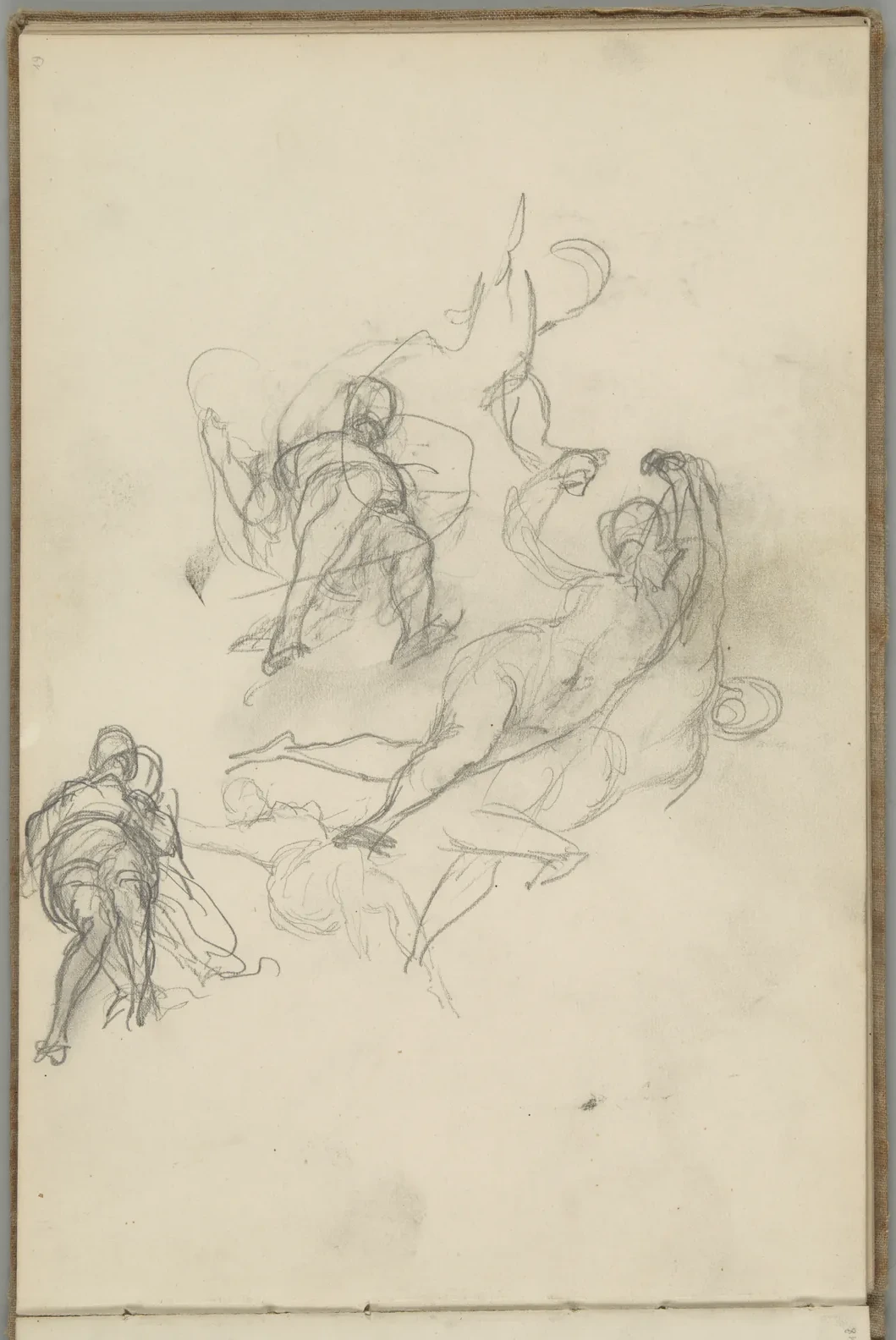 Sketchbook, folio 19: Andromeda and a swan-drawn chariot, ヘンリク・シェミラツキ