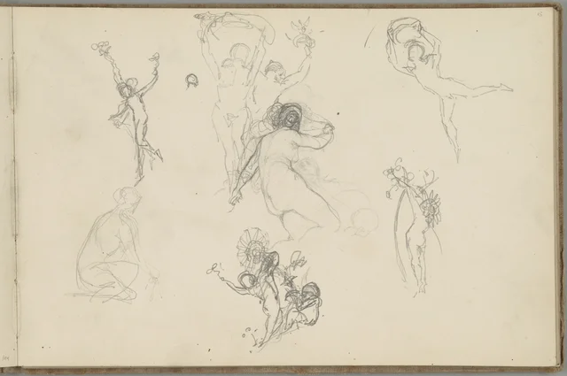 Sketchbook, folio 15: studies for the ceiling “Andromeda”