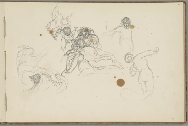 Sketchbook, folio 16: studies for the ceiling “Andromeda”