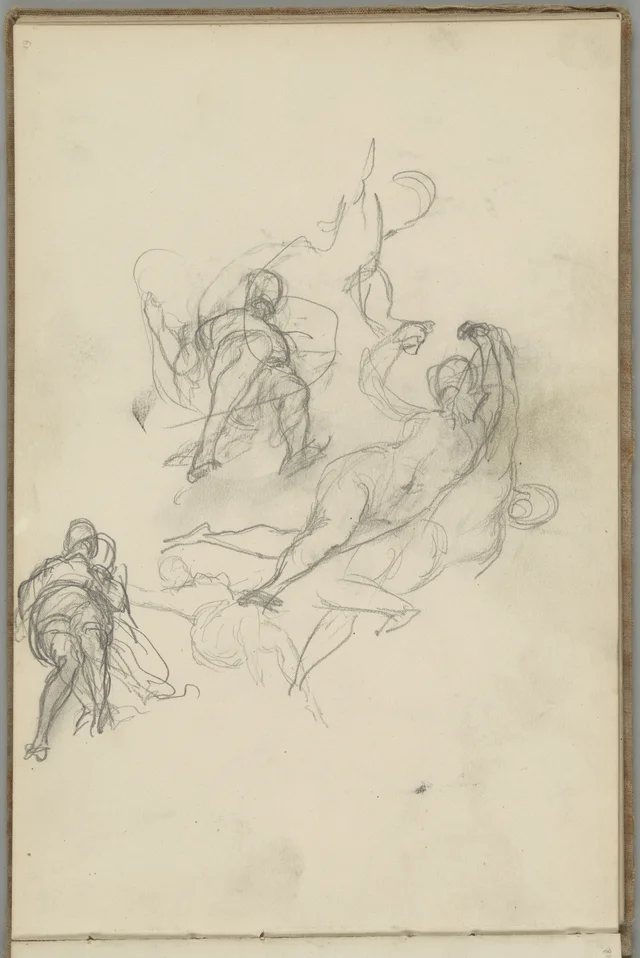 Sketchbook, folio 19: Andromeda and a swan-drawn chariot