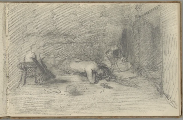 Sketchbook, folio 22: the death of a young girl