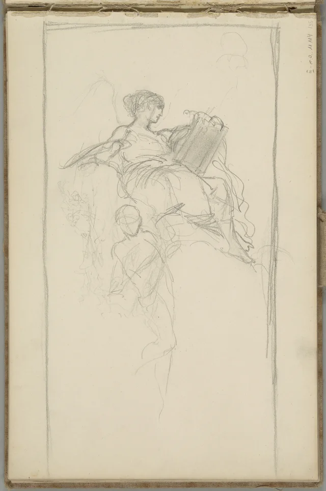 Sketchbook, folio 35: figure for the ceiling “Light and Shadow”
