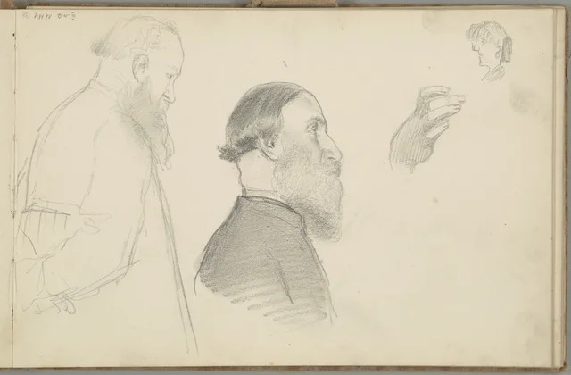 Sketchbook, folio 39: heads and busts of bearded men