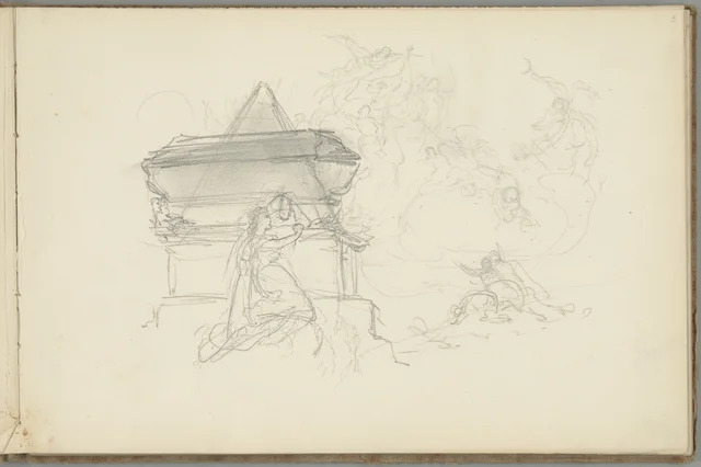 Sketchbook, folio 9: apotheosis of King John III Sobieski