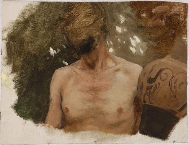 Study of the Bust of a Naked Youth with a Vase, sketch for “The Vase Seller”