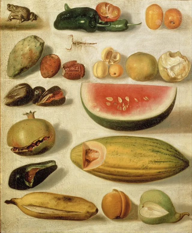 Still Life with Fruit, Scorpion and Frog