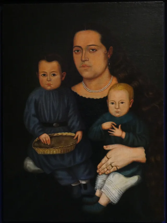 Dona Francisca Valdivia de Chávez e seus filhos, Hermenegildo Bustos