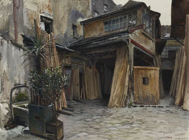 Atelier de menuisier dans une cour de la rue Guénégaud, Herminie Waternau