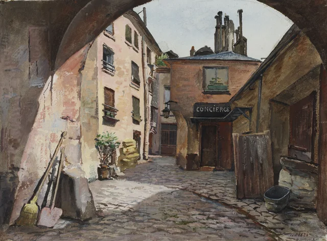Cour rue Chanoinesse en 1898, Herminie Waternau