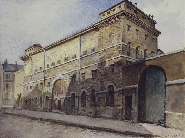 Façade de la prison de Sainte-Pélagie en 1901, Herminie Waternau