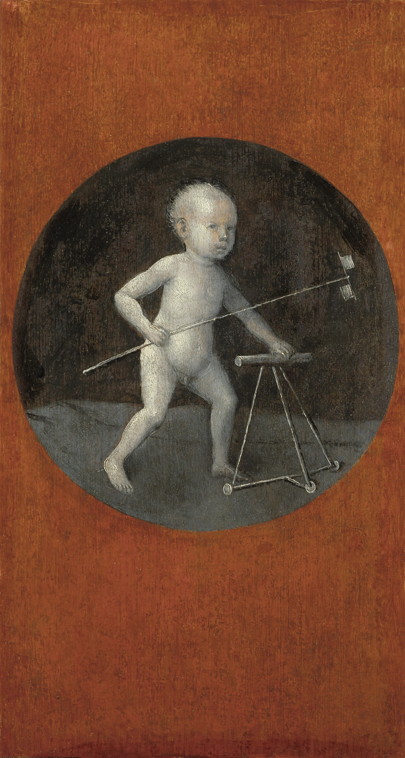 Enfant avec moulin à vent et déambulateur, Hieronymus Bosch