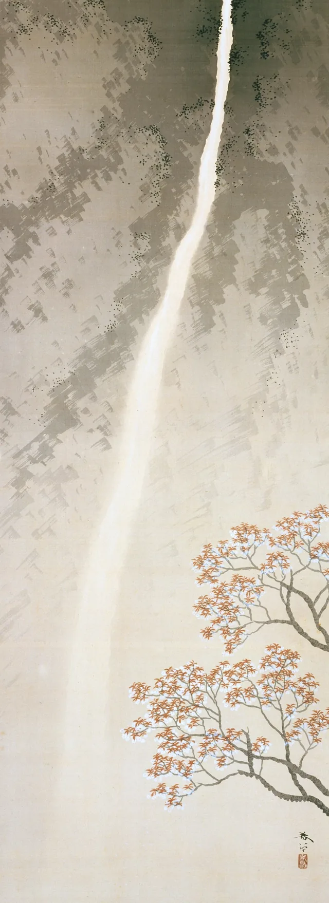 Cascades au printemps et en automne (rouleau du printemps), Hishida Shunsō
