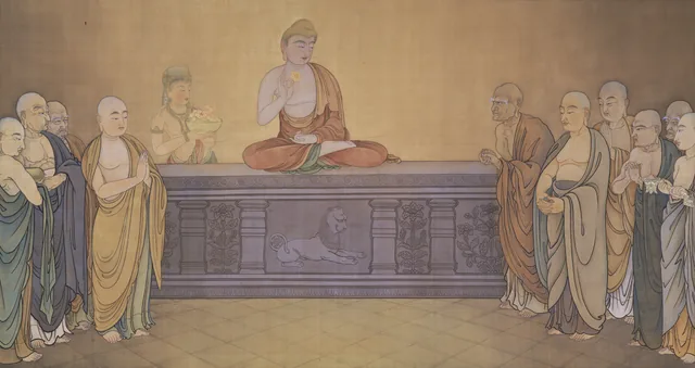 Mahākāśyapa Smiling at the Lotus Flower, Hishida Shunsō