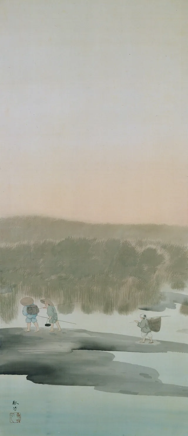 Going Back Home After Fishing, Hishida Shunsō