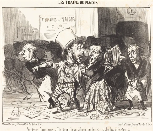 Arrivée dans une ville trop hospitalière..., Honoré Daumier