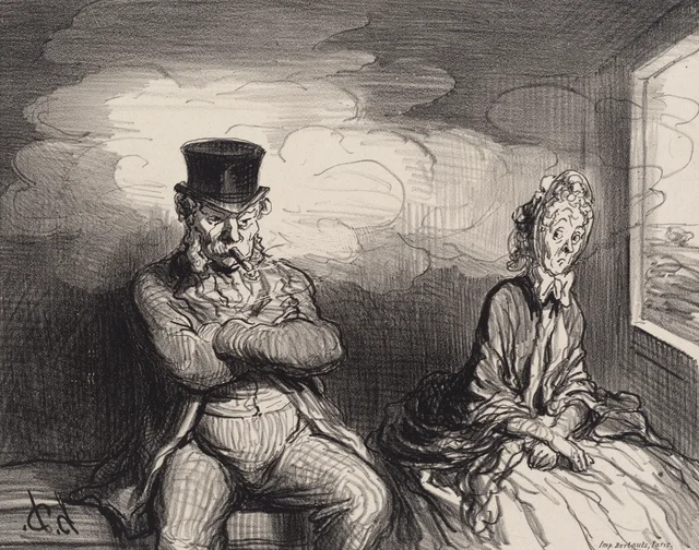 En el tren... un vecino agradable, Honoré Daumier