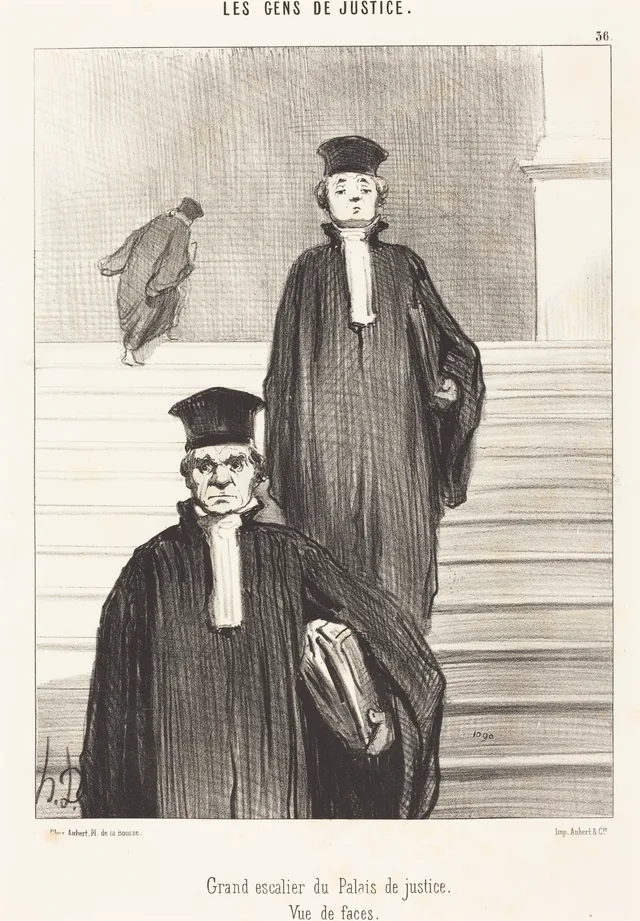 Grand Staircase of the Palais de Justice, Front View, Honoré Daumier