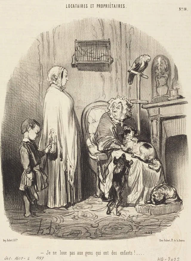 Je ne loue pas aux gens qui ont des enfants!, Honoré Daumier