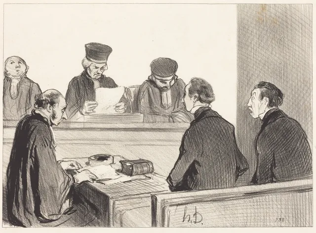 La Cour, vidant le délibéré..., Honoré Daumier