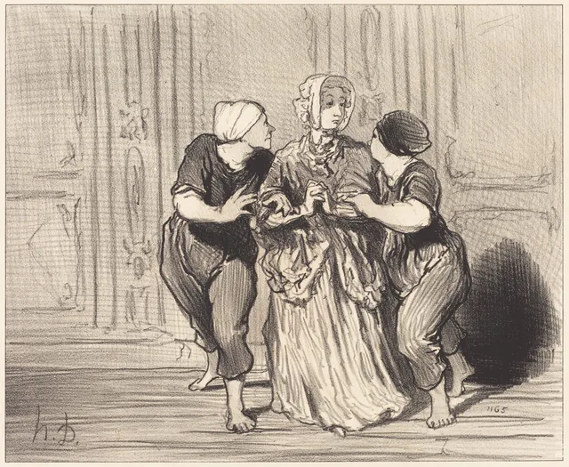 Le Beau sexe a l'école de natation, Honoré Daumier