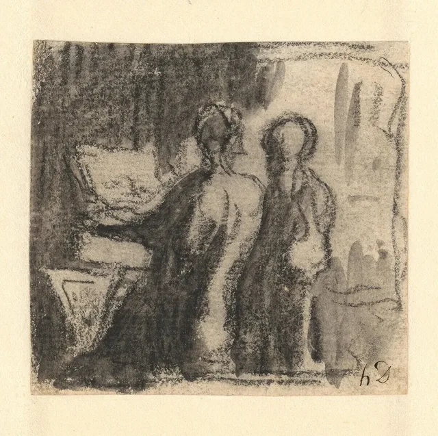 版画愛好家たち（「ラフェの石版画の前で」）