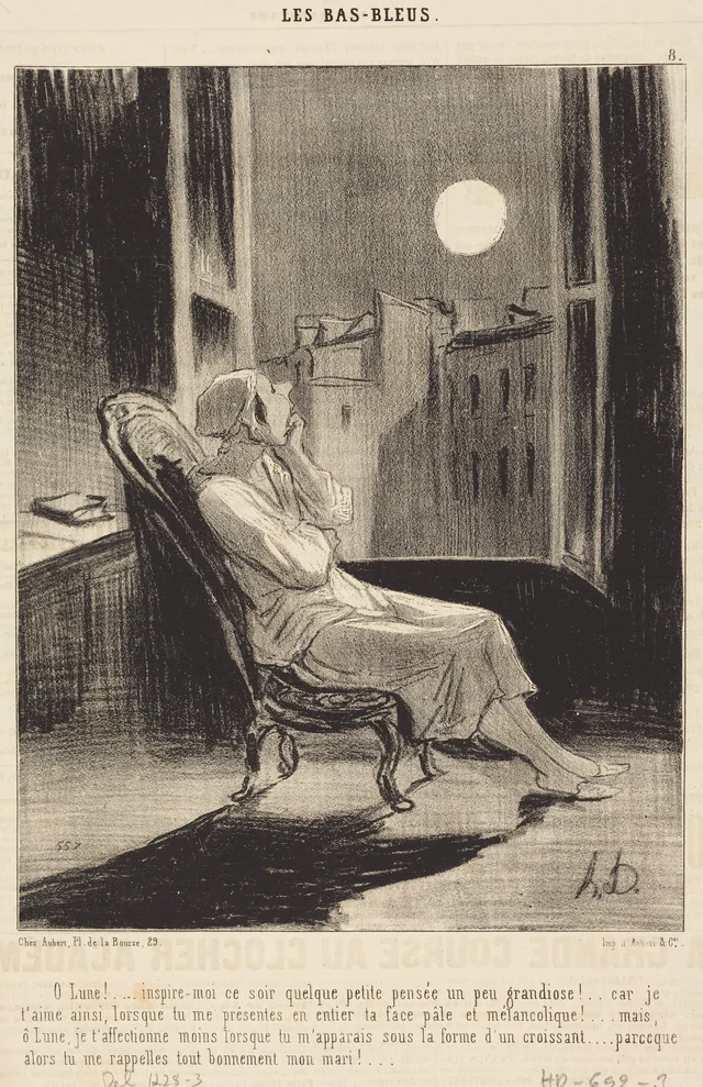 ¡Oh Luna!... inspírame esta noche algún pequeño pensamiento..., Honoré Daumier