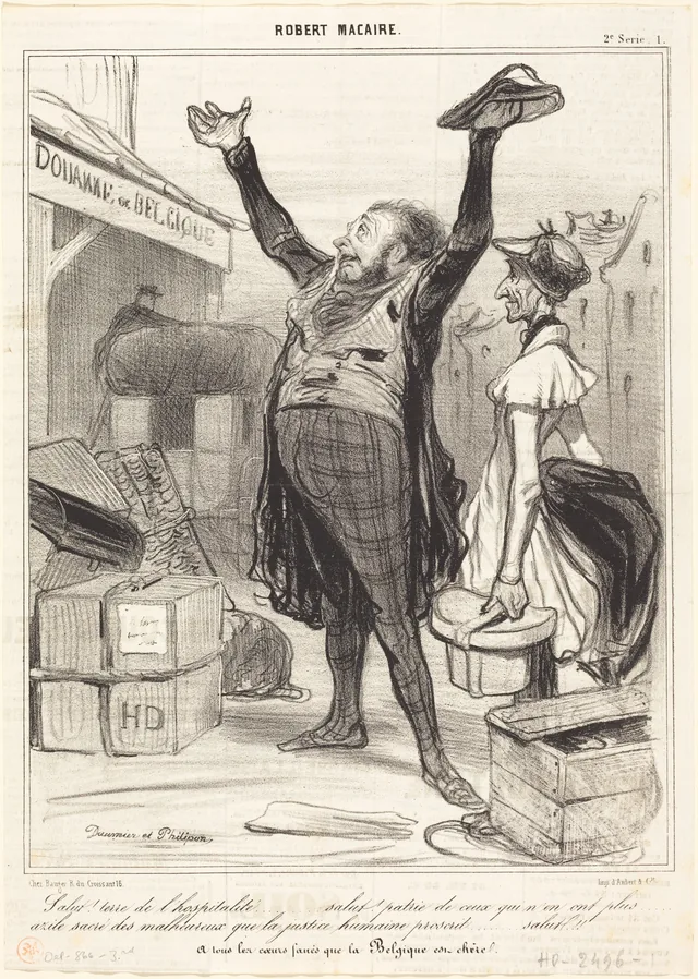 Salut! Terre de l'hospitalité..., Honoré Daumier