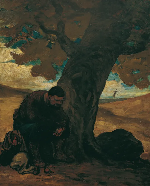 Sancho Pansa, unter einem Baum ausruhend, Honoré Daumier