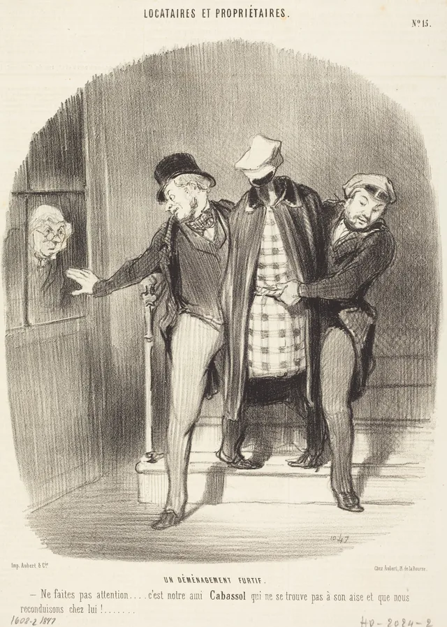 Un Déménagement furtif, Honoré Daumier