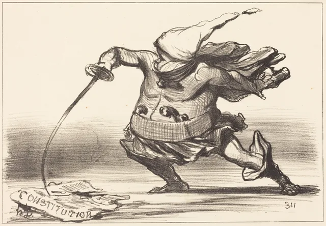 Un matamoros llevando una... estocada..., Honoré Daumier