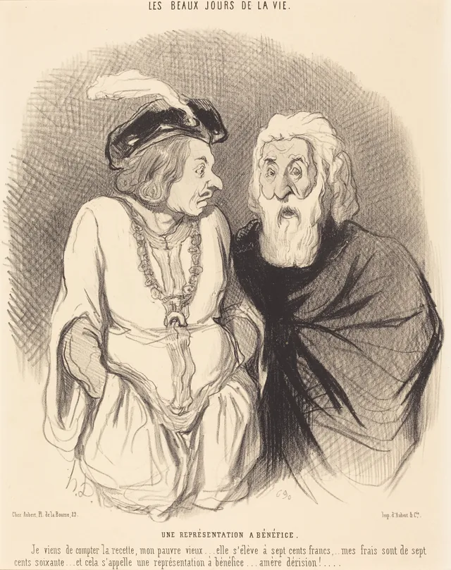 Une Représentation a bénéfice, Honoré Daumier
