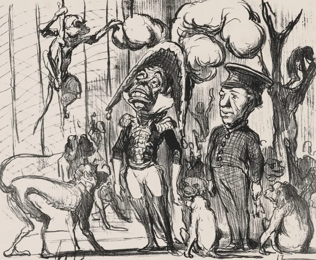 Visitando el interior..., Honoré Daumier