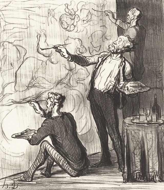 Vista de un taller... antes de la exposición, Honoré Daumier