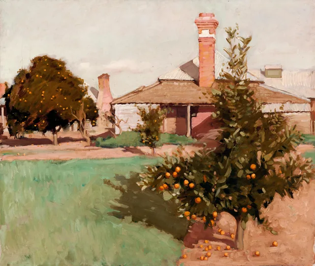 Burrabunnia com uma laranjeira, Hugh Ramsay