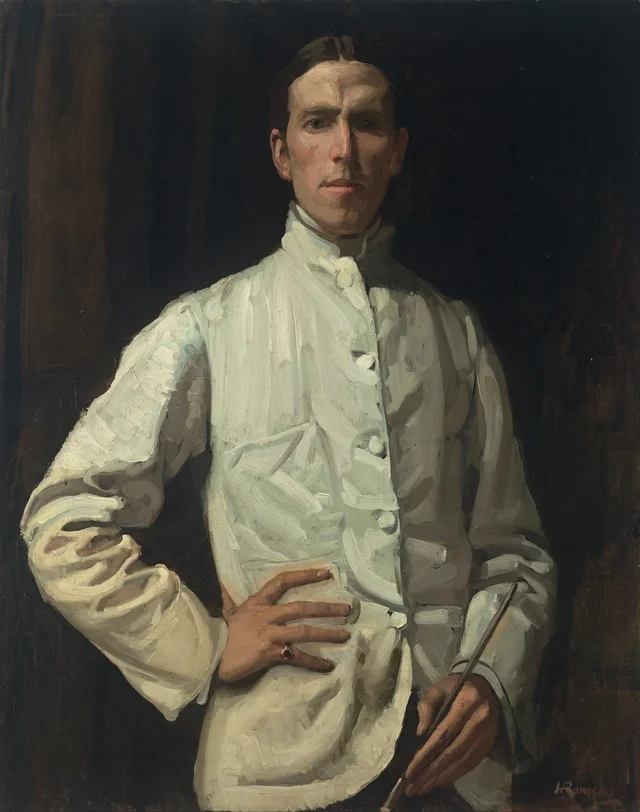 Autorretrato con chaqueta blanca, Hugh Ramsay
