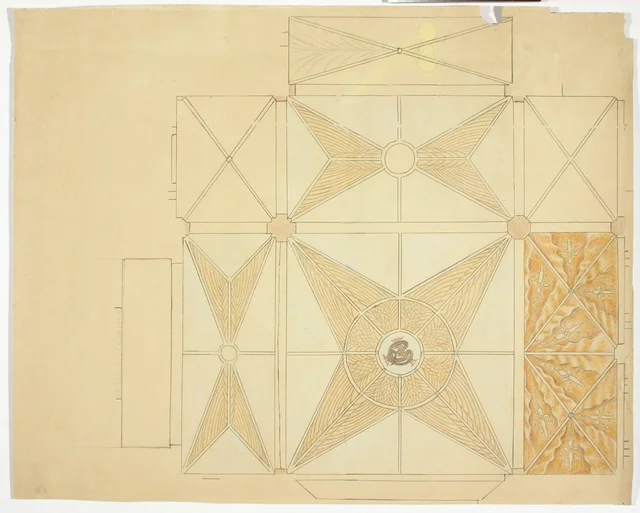 天井全体の平面図（タンペレ大聖堂（聖ヨハネ教会）の絵のための下絵）