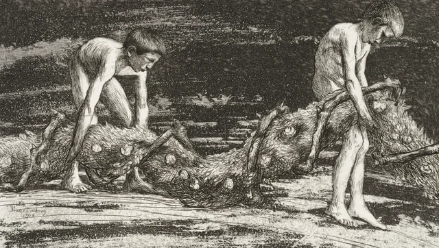 Los portadores de guirnalda I, Hugo Simberg