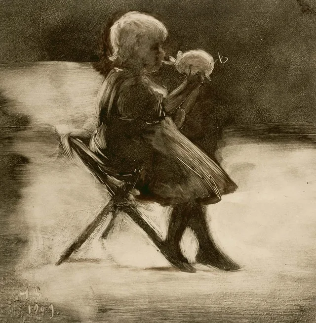 Niña jugando, Hugo Simberg