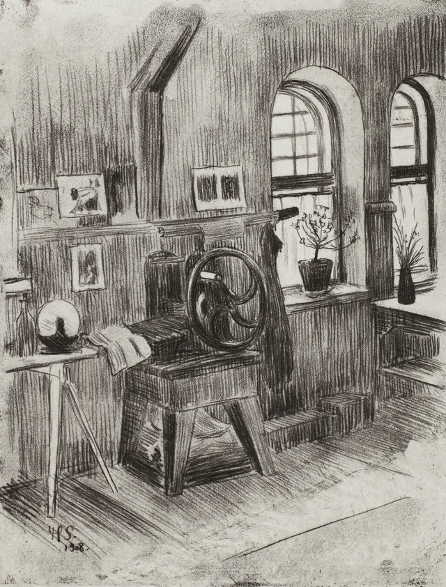 El taller de la calle Luotsikatu, Hugo Simberg
